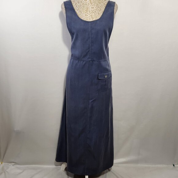 St John's Bay Women's Size Small Blue Rayon Zip Back Adjustable Overall Dress - Picture 1 of 13